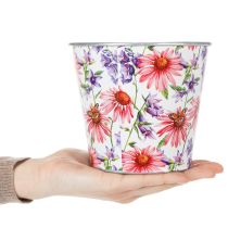 Artículo Maceta, decoración primaveral, jardinera, metal, Ø14cm H12.5cm