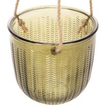Artículo Maceta/farol colgante de cristal, morado/verde, 14 cm, 2 unidades
