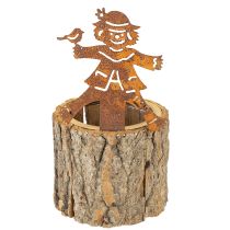 Artículo Maceta de madera espantapájaros óxido H24.5cm