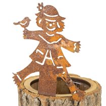 Artículo Maceta de madera espantapájaros óxido H24.5cm