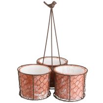 Artículo Maceta de cerámica cesta de malla metal marrón Ø30cm H11,5cm