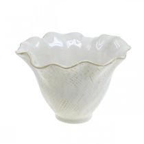 Artículo Macetero macetero de cerámica copa de flores macetero blanco Ø15cm