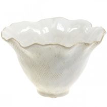 Artículo Macetero macetero de cerámica copa de flores macetero blanco Ø19cm