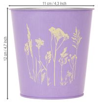 Artículo Maceta redonda de color pastel con motivo floral para plantas de interior, 12 cm, 3 unidades.