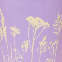Artículo Maceta redonda de color pastel con motivo floral para plantas de interior, 12 cm, 3 unidades.