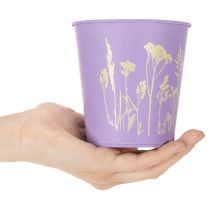 Artículo Set de 3 maceteros de metal con estampado floral en colores pastel, 10 cm