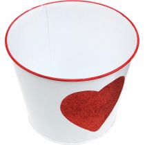 Artículo Maceta blanca con corazón en maceta roja Ø18cm H13.5cm