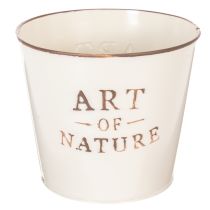Artículo Maceta de zinc Art of Nature color crema, Ø17,5 cm, H15 cm.