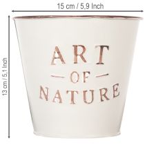 Artículo Maceta de zinc, color crema, Ø15cm H13,5cm