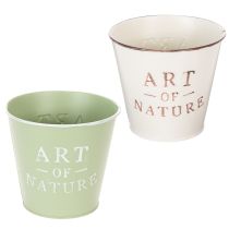 Artículo Maceta Art of Nature con letras, decoración para alféizar y salón, 15 cm, 2 unidades
