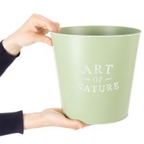 Artículo Maceta de zinc, jardinera de metal, verde menta, Ø22cm, H21cm