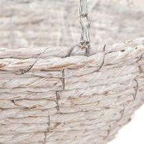 Artículo Maceta colgante paja natural blanco Ø28cm H15cm 2uds