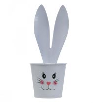 Macetero conejo maceta metal blanco Pascua decoración Ø8cm H20.5cm 4pcs