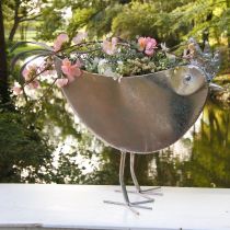 Maceta Pollo Metal Pájaro Metálico Rosado 51×16×37cm