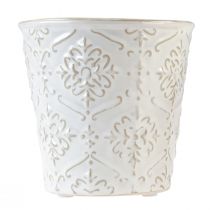 Artículo Macetero macetero de cerámica blanco crema beige Ø13,5cm 2 uds