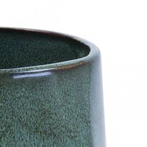 Maceta Jardinera de cerámica Verde Hexagonal Ø18cm H15cm