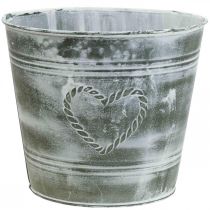 Artículo Maceta Shabby Chic macetero corazón de metal Ø22cm H17.5cm