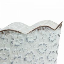 Macetero macetero metal blanco macetero 26×14×12,5cm