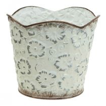 Macetero macetero metal blanco macetero Ø16cm H12.5cm