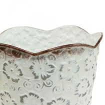 Macetero macetero metal blanco macetero Ø16cm H12.5cm