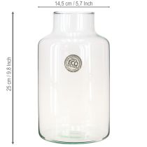 Artículo Jarrón de flores de cristal decorativo con cuello transparente Ø14,5cm H25cm