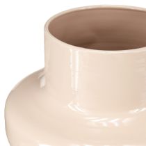Artículo Jarrón de flores de metal esmaltado en color marrón capuchino Ø17cm H23cm