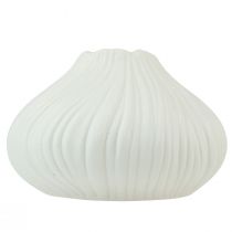 Artículo Florero de cerámica forma de cebolla blanco Ø13cm H13,5cm 2ud