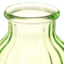 Artículo Jarrones de flores de cristal verde decoración retro Ø11cm H14.5cm 2uds