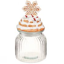 Artículo Tarro de dulces Tarro de galletas navideñas copo de nieve Al. 20 cm