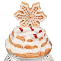 Artículo Tarro de dulces Tarro de galletas navideñas copo de nieve Al. 20 cm