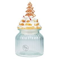Bombonera navideña de cristal, tarro para galletas de abeto Ø11cm H21cm