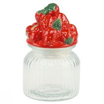 Artículo Tarro de caramelos con tapa tarro de galletas de fresas Ø11cm H18cm