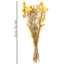 Artículo Ramo de flores secas con rosas, hecho de madera de sola. Elegante ramo para la decoración natural del hogar. 50 cm.