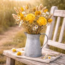 Artículo Ramo de flores secas con rosas, hecho de madera de sola. Elegante ramo para la decoración natural del hogar. 50 cm.