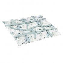 Artículo Cesta de pan, tela, eucalipto, contenedor de almacenamiento, blanco, verde, algodón, decoración, 20x20x7cm