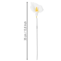 Artículo Cala artificial con estambres amarillos, flores decorativas, 35 cm, 10 unidades.