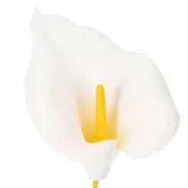Artículo Cala artificial con estambres amarillos, flores decorativas, 35 cm, 10 unidades.