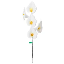 Artículo Cala artificial con estambres amarillos, flores decorativas, 35 cm, 10 unidades.