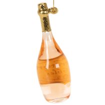 Artículo Juego de adornos para árbol de Navidad: copa de champán y botella de champán, decoración navideña, 14 cm, 2 piezas