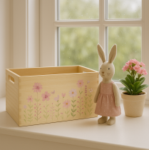 Artículo Caja de madera pequeña caja de madera flores mariposa 30x18cm