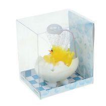 Artículo Adorno de pollito de Pascua, pollito de chenilla en la bañera, amarillo, 9 cm