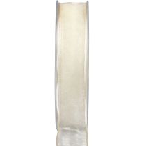 Artículo Cinta de gasa cinta de organza cinta decorativa organza crema 25mm 20m