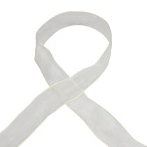 Artículo Cinta de gasa cinta de organza cinta decorativa organza crema 40mm 20m