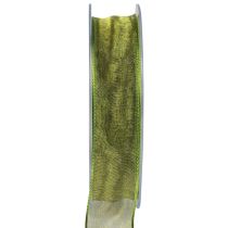 Artículo Cinta de gasa cinta de organza cinta decorativa organza verde 25mm 20m