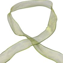 Artículo Cinta de gasa cinta de organza cinta decorativa organza verde 25mm 20m