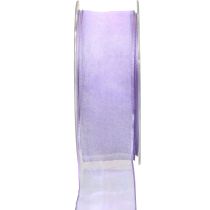 Artículo Cinta de gasa cinta de organza cinta decorativa organza violeta 40mm 20m