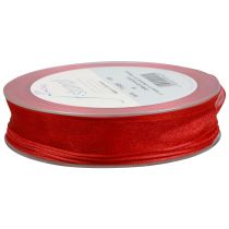 Artículo Cinta de gasa cinta de organza cinta decorativa organza rojo 25mm 20m