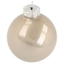 Artículo Bola de árbol de Navidad de cristal rosa crema Ø60mm 24 uds