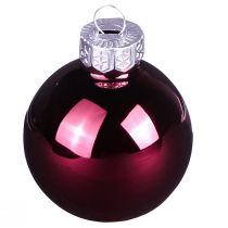 Artículo Bolas para árboles de Navidad bolas de cristal para árboles Berry Mix Ø5cm 24 piezas Berry rosa beige crema brillante