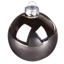 Artículo Bolas de árbol de Navidad bolas de cristal plateadas albaricoque Ø5cm 24 piezas
